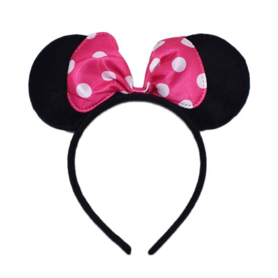 Cute Kid Girl Mickey Mouse Dot Print Bow Ear Hairband Hair Hoop Party Accessory