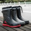 Fashion Men's waterproof anti-slip rain boots outdoor fishing boots new rain boots men's rubber shoes with velvet to keep warm in winter