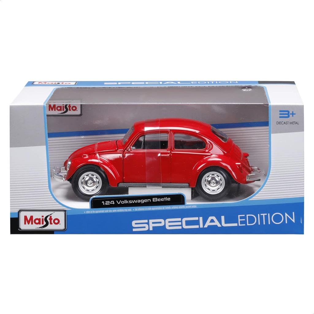 Volkswagen Beetle 1/24 Scale Diecast Model, Finished In Red (product Number 31926) [parallel Import]