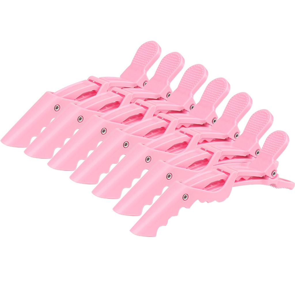 Pack Of 7 Neutral Alligator Double-Hinged Hair Clips For Women Hair Styling Professional Salon Use