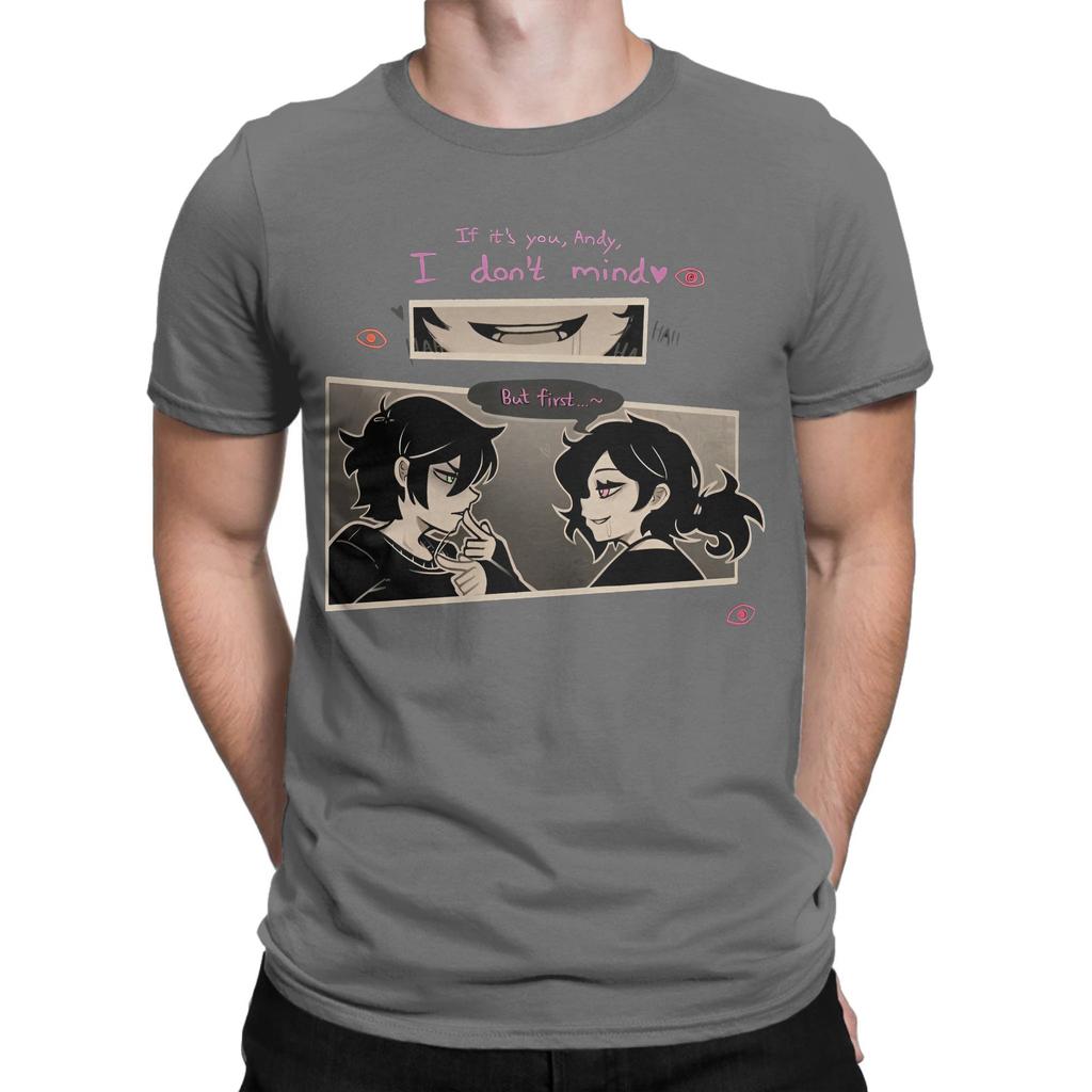 Anime Das Grab von Andy und Leyley Herren T-Shirt Großartiges T-Shirt Kurzarm Rundhals T-Shirts Baumwolle Originalkleidung