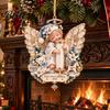 Christmas Tree Decorations Supplies Decoration Acrylic Festive Ornament 2D Angel Cash Holiday Party Hanging Pendant