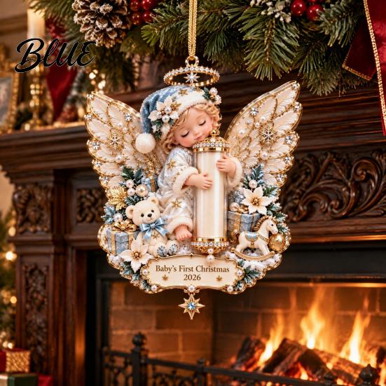 Christmas Tree Decorations Supplies Decoration Acrylic Festive Ornament 2D Angel Cash Holiday Party Hanging Pendant