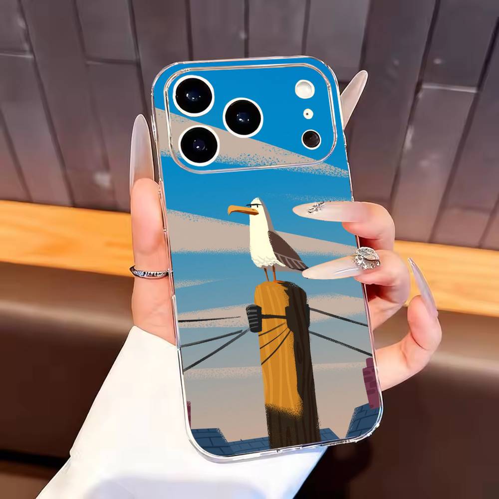 

Забавный чехол для телефона с чайкой S для iPhone 17, 16, 15, 14, 13, 12, 11 Plus, Pro Max, мягкий прозрачный чехол iPhone12