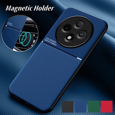 Robuste Schutzhülle für OPPO Reno12 F FS 5G Reno 12F 12FS Hülle Eingebaute magnetische Autohalterung Handy Coque Fundas