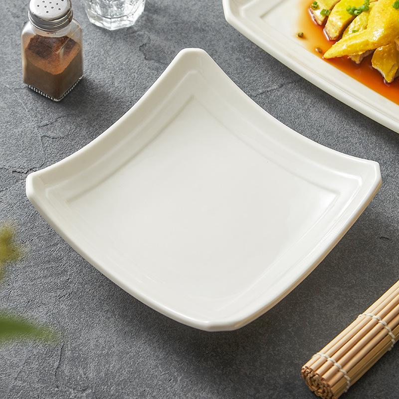 Solid Color Ceramic Plates, Rectangular Angled Plates, Dessert Plates, Specialty Restaurant Atmosphere Dishes, Kitchen Utensils