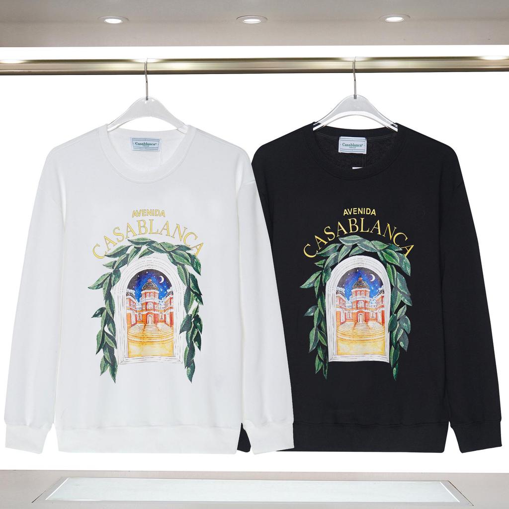 Casablanca Autumn/Winter Celebrity Round Neck Hoodie with Letter Logo Print