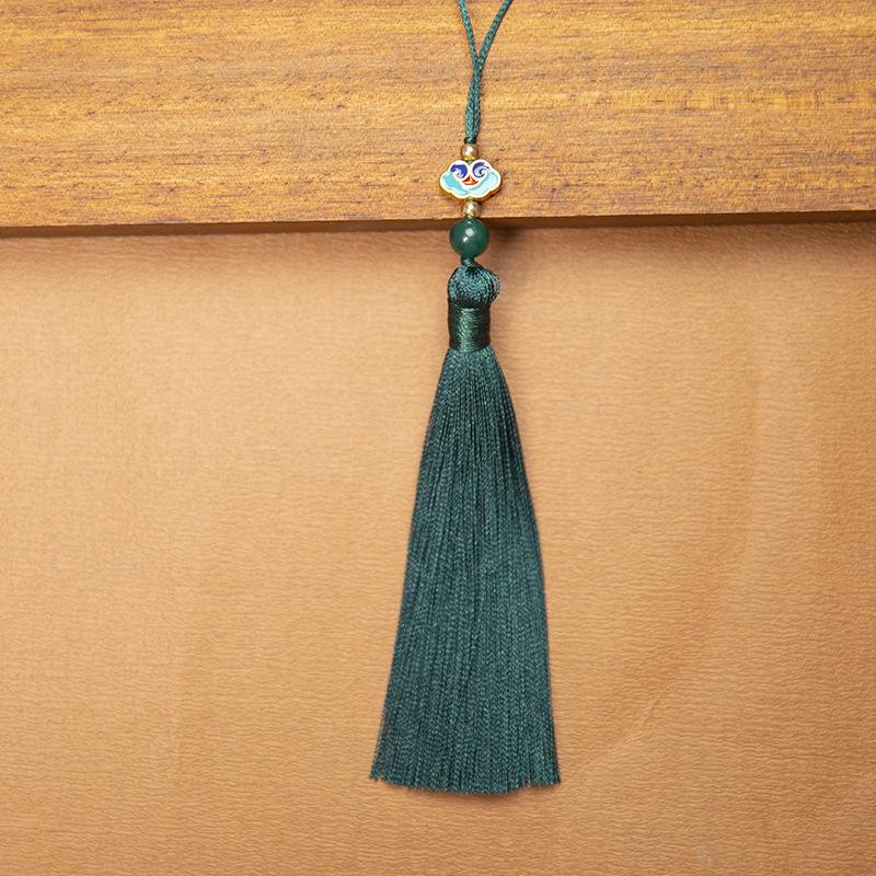 10cm Polyester Silk Tassels Auspicious Clouds Cap Fringe for DIY Crafts Bag Clothing Accessories Curtains Home Decoration 5PCS