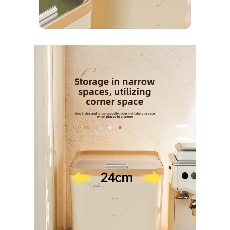 Sliding Lid Rice Storage Box New Plastic Food Grade Grain Bin Moisture Proof Multi-functional Rice Bucket Kitchen Food Storage Organizer