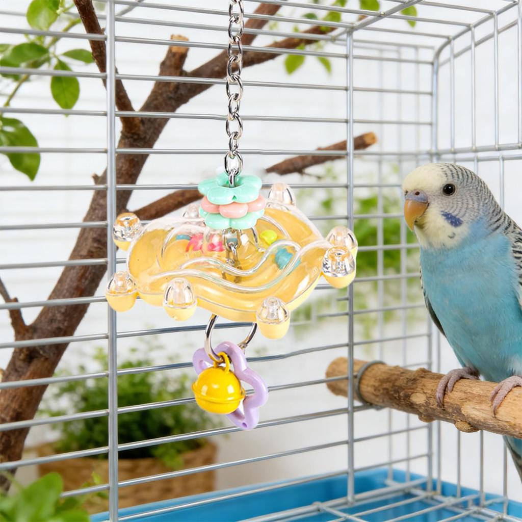 Bird Toys Fun Bite-Resistant Pet Chewing Supplies Colorful Parakeet Toys Wheel For Macaws Lovebird Conures Cockatiels Finches
