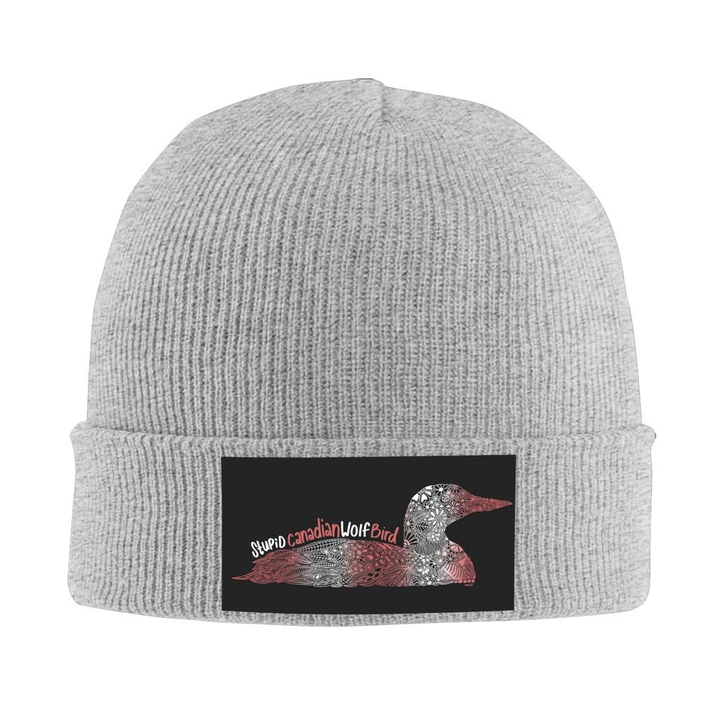 Stupid Canadian Wolf Bird Heated Rivalry Beanie Hats Bonnet Hats Adult Unisex Casual Outdoor Sport Knit Hat Autumn Warm Caps