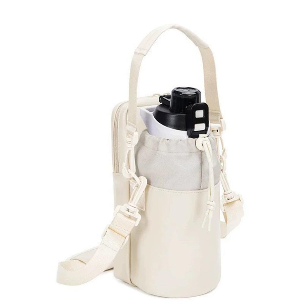 Outdoor Water Bottle Bag – Inclined Vibration Hanging Bag with Phone Pocket, Portable Carrier for Hiking & Sports