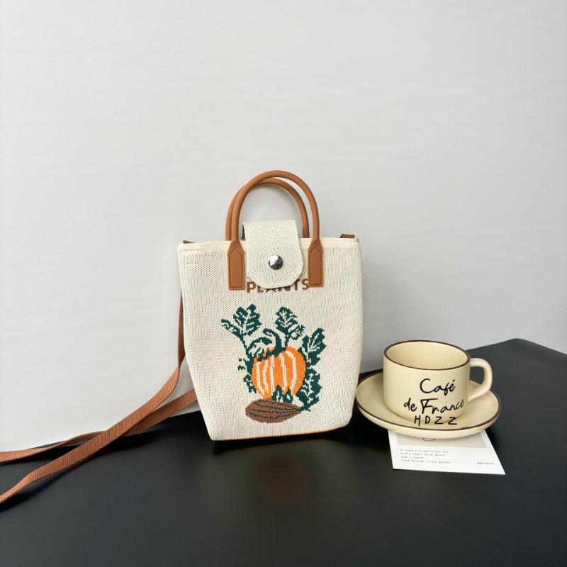 Premium new cute cartoon knitted mobile phone bag adjustable messenger handbag niche versatile dopamine bag