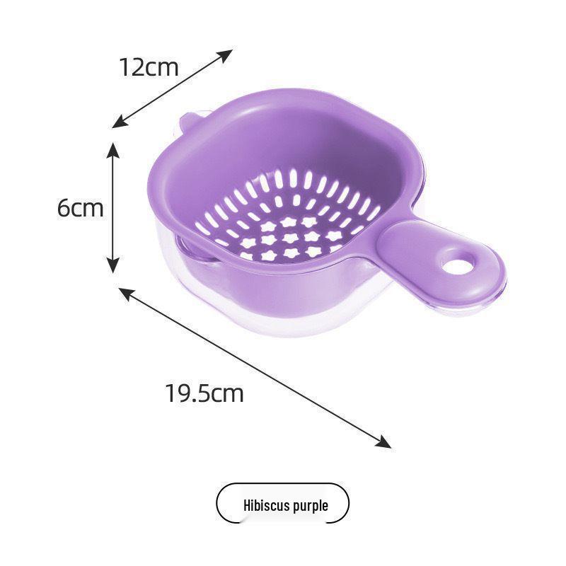 Double Layer Exquisite Fruit Bowl: Cute Handle Thickened Draining Basket for Kitchen & Living Room Use