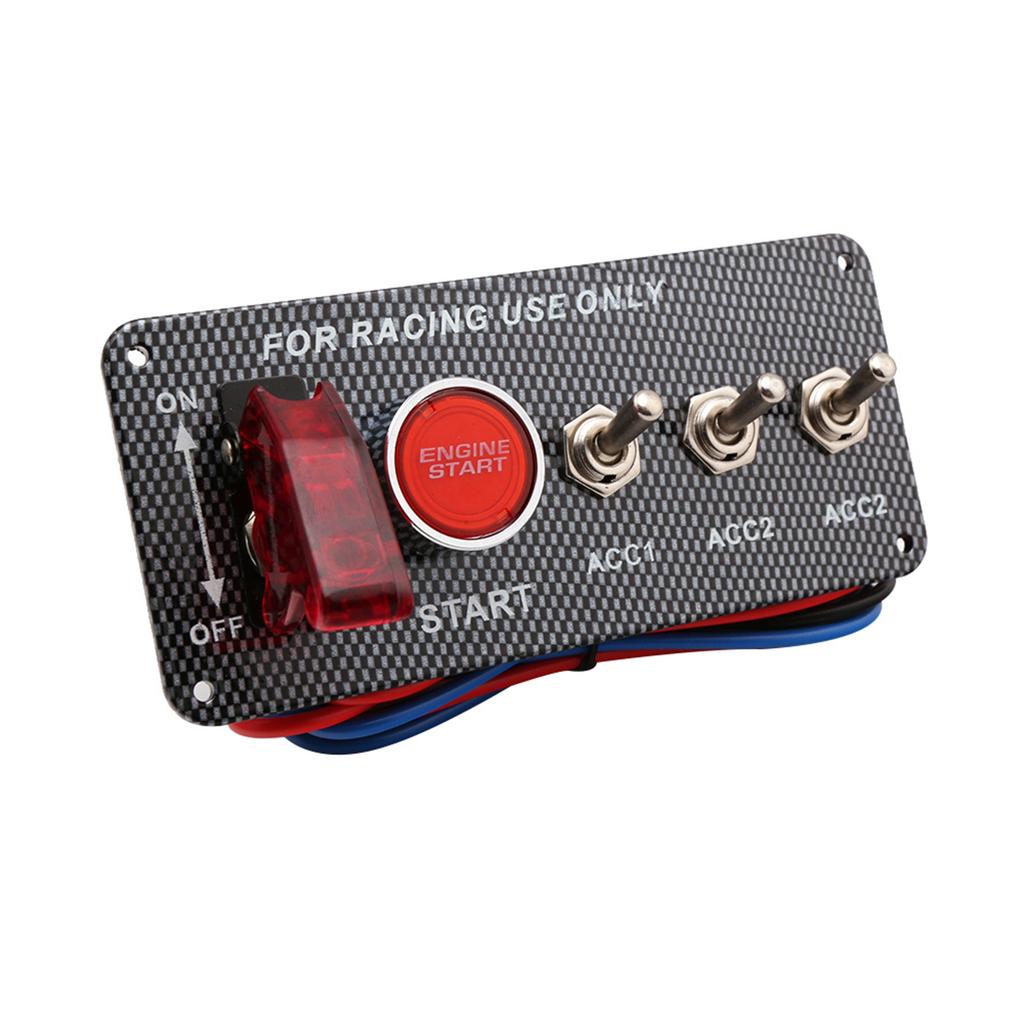 Toggle Switch Ignition 5 In 1 12V 40A Carbon Fibre Panel Start Ignition Kit for Car Truck