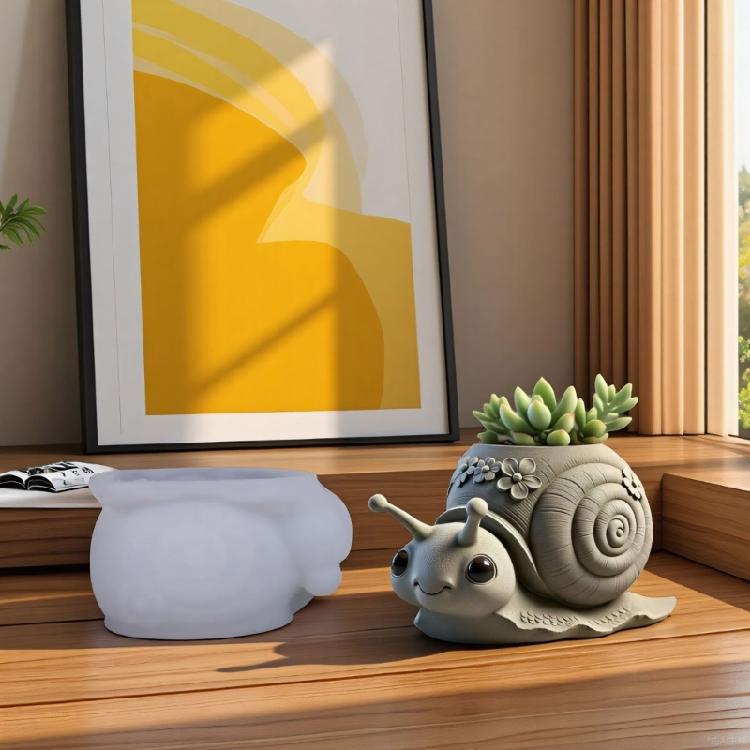 Silikon-Schneckenförmige Form für Harzkunst Beton Schmuckbehälterherstellung Und Dekorative Sukkulentenpflanzer Design