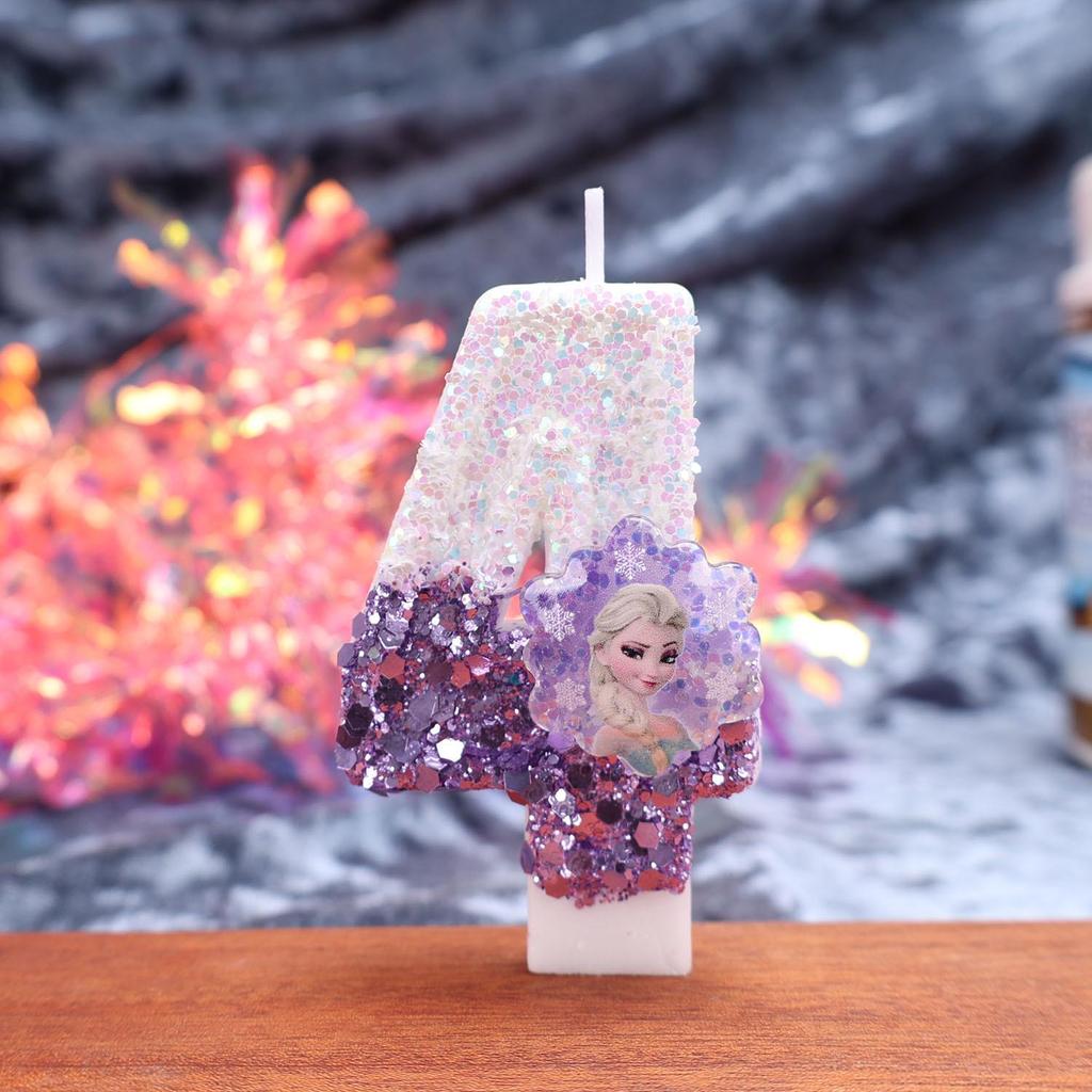 Creative Cute Elsa Princess Number Candles for Baby's First Birthday Cake - Green