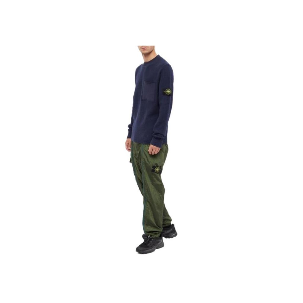 STONE ISLAND Fw22 Solid Color Crew Neck Pullover Long Sleeve Sweatshirt Men Sweatshirt Dark-Blue 7715523D2-V0020