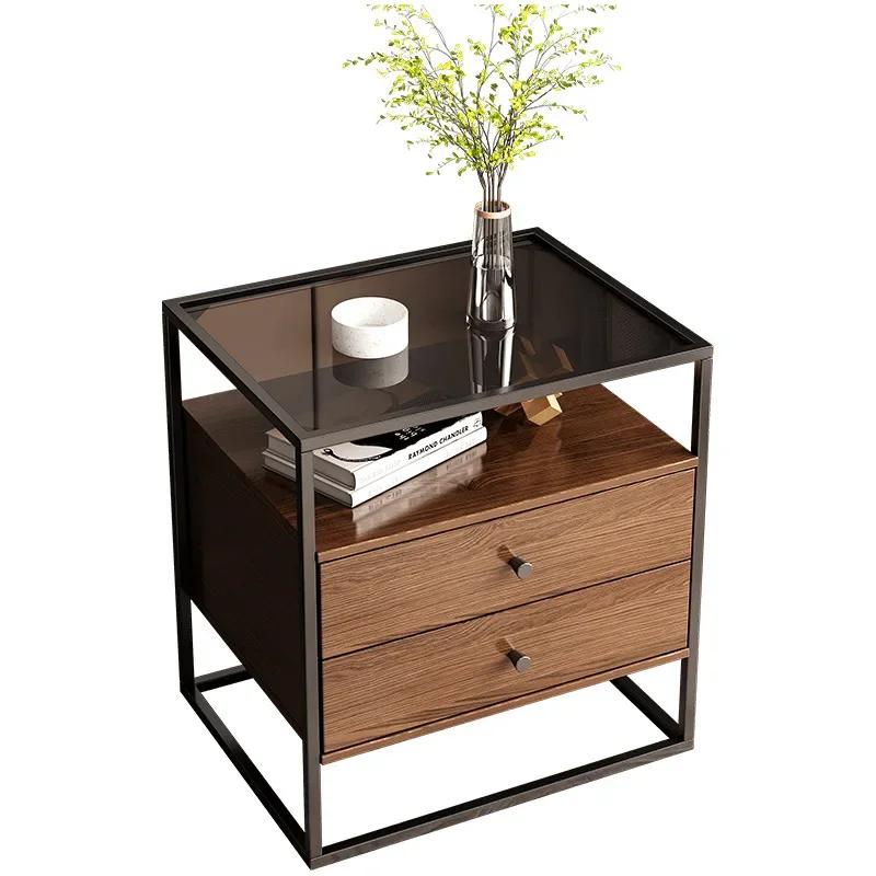 Luxury Bedside Nightstands Modern Wooden Italian Drawers Minimalist Nightstands Table Tall Aesthetic  Bedroom Furniture