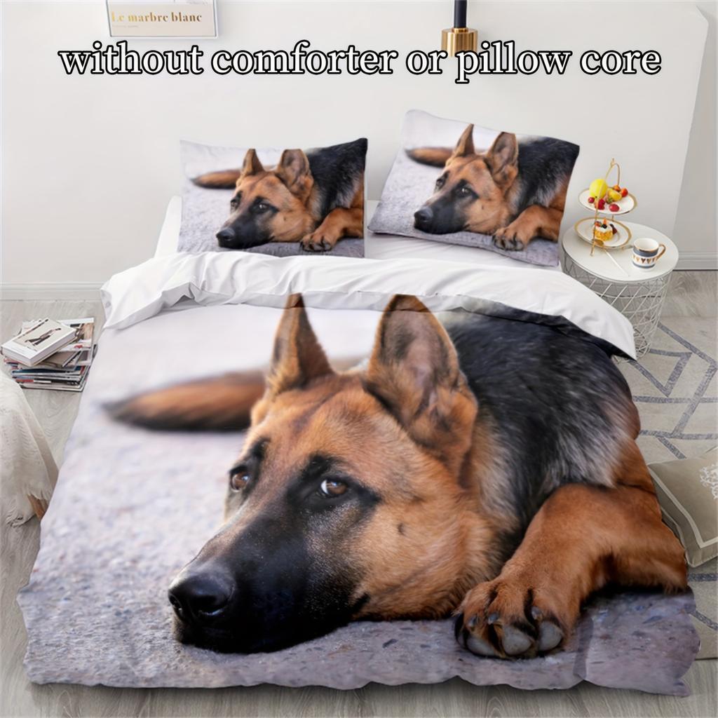 German Shepherd Printed Duvet Set Comfort Animal Digital Printed Four Seasons Bedding Set