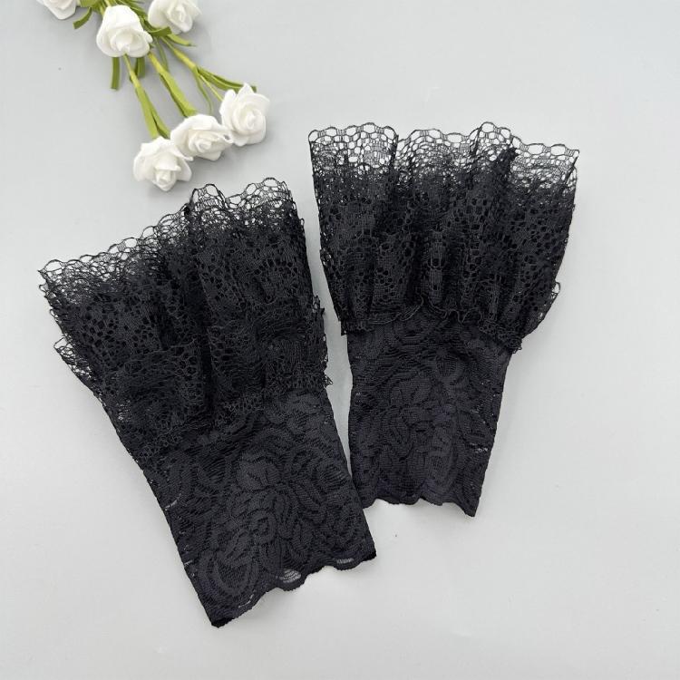 Girls Lace Cuffs Gothic Gloves Steampunk Wrist Cuff Cosplay Accessory for Womens Wedding Party Dress