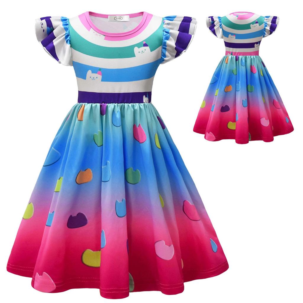 Gaby'S Doll House, Children'S Dress, Girls' Feifei Sleeve Dress, Princess Dress + Bag 88417