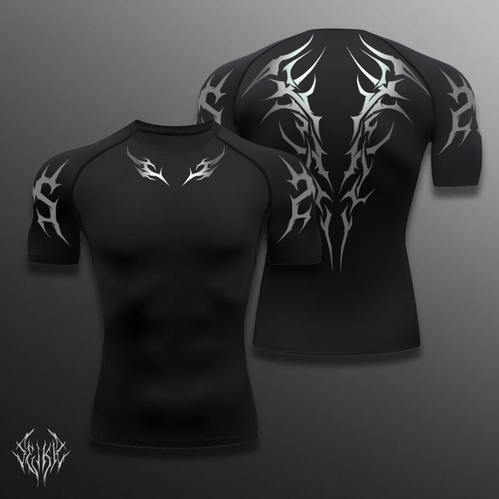 Ideal and stylish Fitness T-shirt met Korte Mouwen, Nauwsluitend, Buikcontrole, Trainen, Vormgevend, Ademend, Sneldrogend, Spier Training S