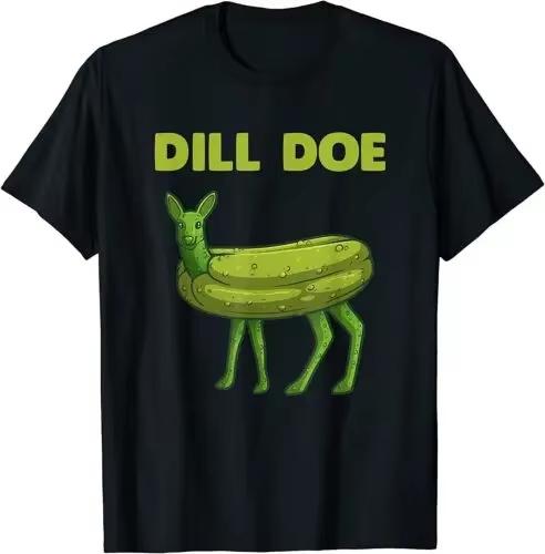 HOT SALE in Summer NEW LIMITED Funny Pickle Art Unisex Women Dill Doe Deer Green Dill Pickle TShirt Soft and Comfortable S