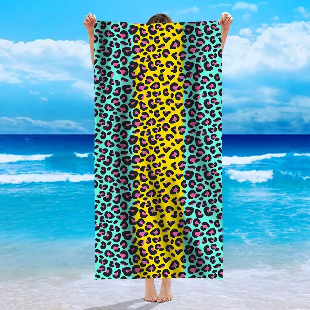Mehrfarbiges Polyester-Strandtuch Flamingo Einhorn Ananas Bedrucktes Badetuch Schnelltrocknend Sandfrei für Sommer Pool Urlaub