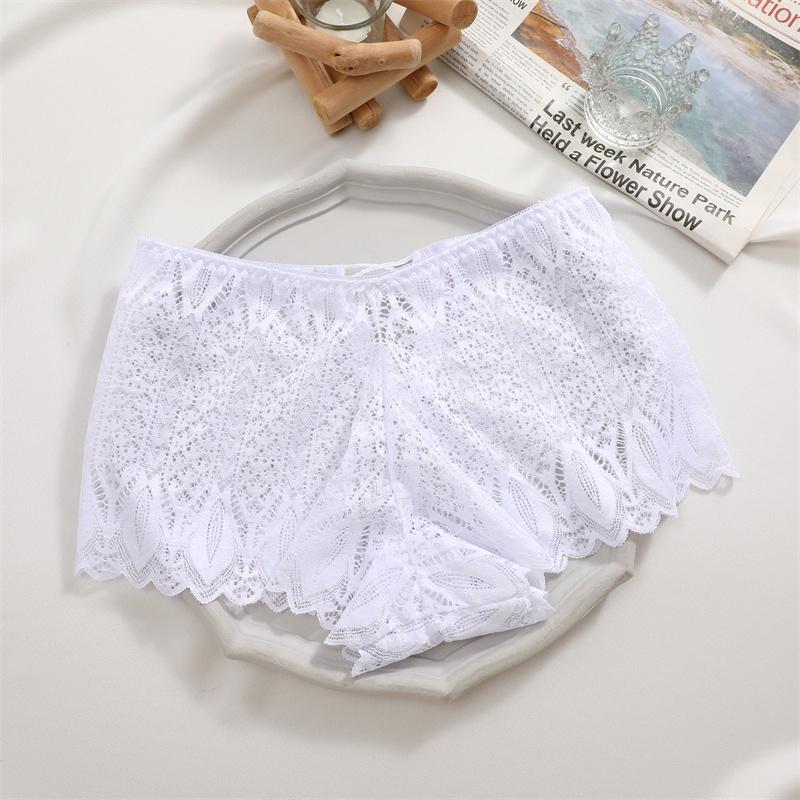 

FINETOO трусы-боксеры женские бесшовные и бесследные кружевные трусики сексуальное женское белье с высокой талией нижнее белье L белый