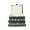 Jewelry   Box 3 Layers PU Leather Jewelry Storage   for Ear    Necklace Bracelets Lockable with Key