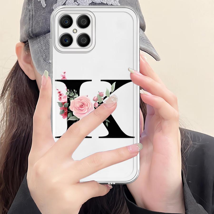 Flower Letters Case for Honor 90 Lite X9a X7b X8 X8b X9b X8a Soft Phone Cover