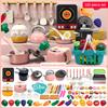 Children's Play Kitchen Toy Set, Girls' Cooking Mini Kitchenware, Baby Simulation Cutting Fruits