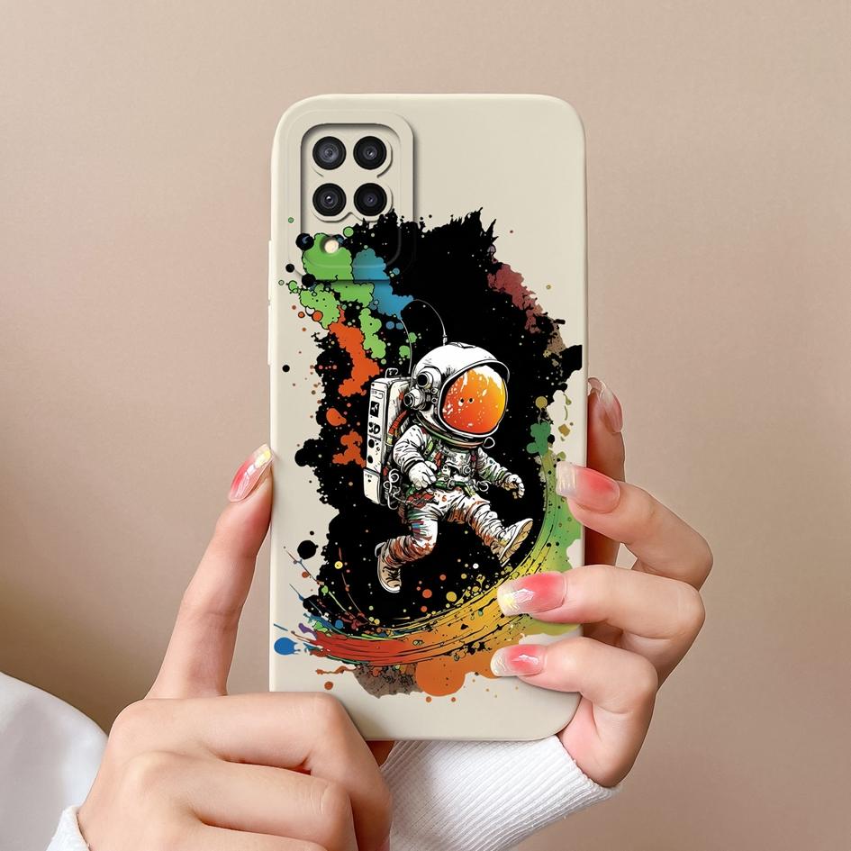 Telefonabdeckung Neu für Samsung M12 A02 A03 Core A04 A10 A13 A14 A20S Hülle Niedliches Kaninchen Matt Weiche Flüssigkeit Silikon Displayschutzhülle für Samsung Capas