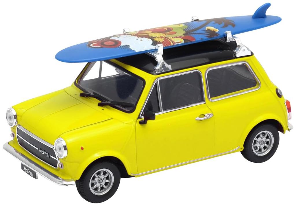 Kyosho WELLY Mini Cooper 1300 Yellow with Surfboard WE22496SBY 1/24 (Finished Model)