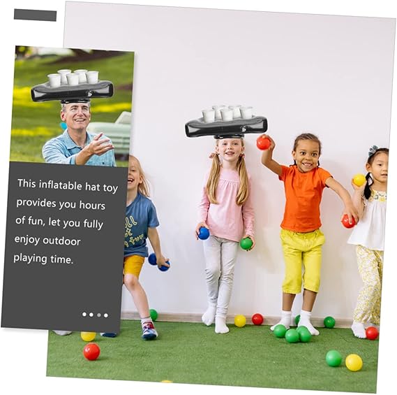 2Pcs Inflatable Beer Cup Pong Hat Creative Toss Game Hat for Adults Fun Party Supplies for Outdoor Games,Christmas Birthday