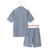 Men'S Solid Color Casual Collar Short Sleeved Shorts Two-Piece Set