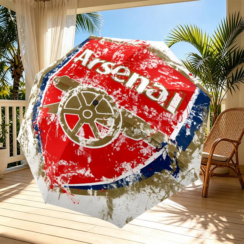 Football team.C Print Automatic Open Close Umbrella, Portable Foldable Umbrella, for Outdoor Commute Camping Trip, Ideal Birthday Gift