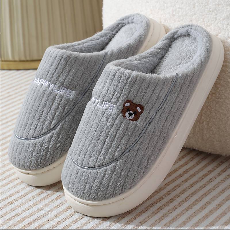 Warm cotton slippers winter home indoor home new wool slippers autumn and winter non-slip thick bottom couple