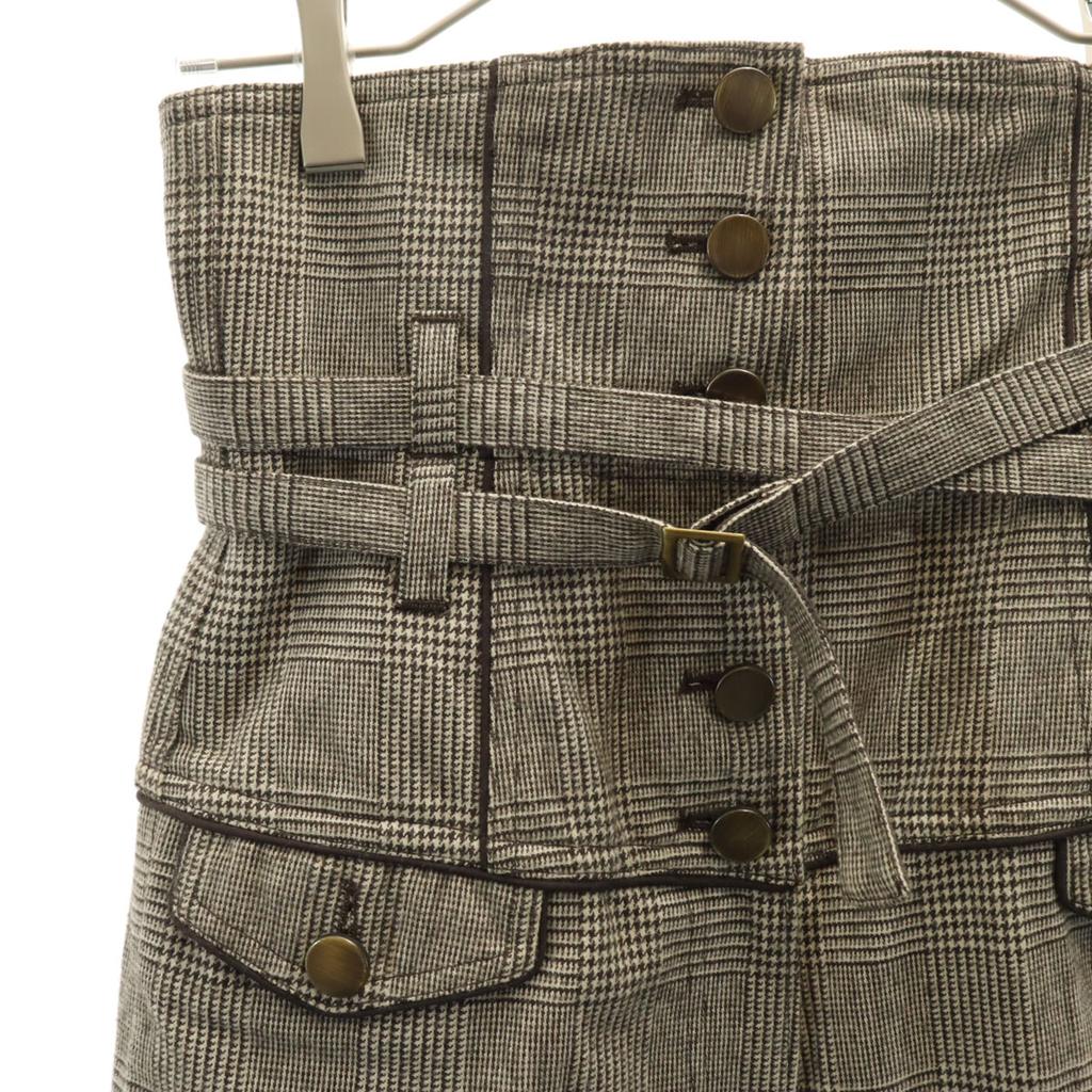 Unused GRACE CONTINENTAL Made In Japan Houndstooth Pattern High Waist Wide Pants Women Used