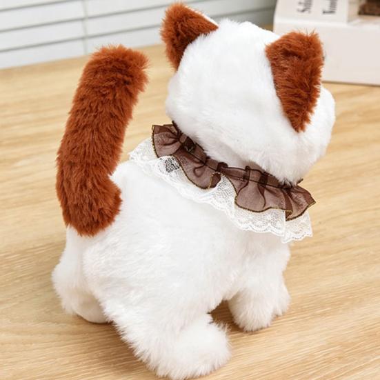 Giocattolo Elettrico Gatto Peluche Interattivo Camminante Scodinzolante Annodante Miagolante Giocattolo Gattino Fatto a Mano per Bambini Piccoli Educativo Simulazione Giocattolo Animale di Peluche
