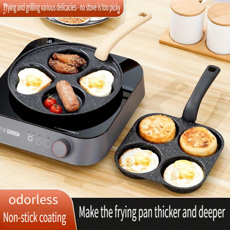 1PC 4-in-1 cast iron egg cooker, non-stick single-handle frying pan, multi-purpose kitchen gadget
