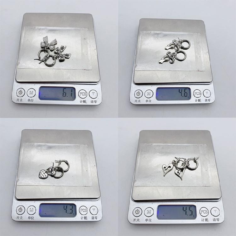 4Pairs Heart and Butterfly Earrings Stylish Drop Earrings Earwear for Women Girl