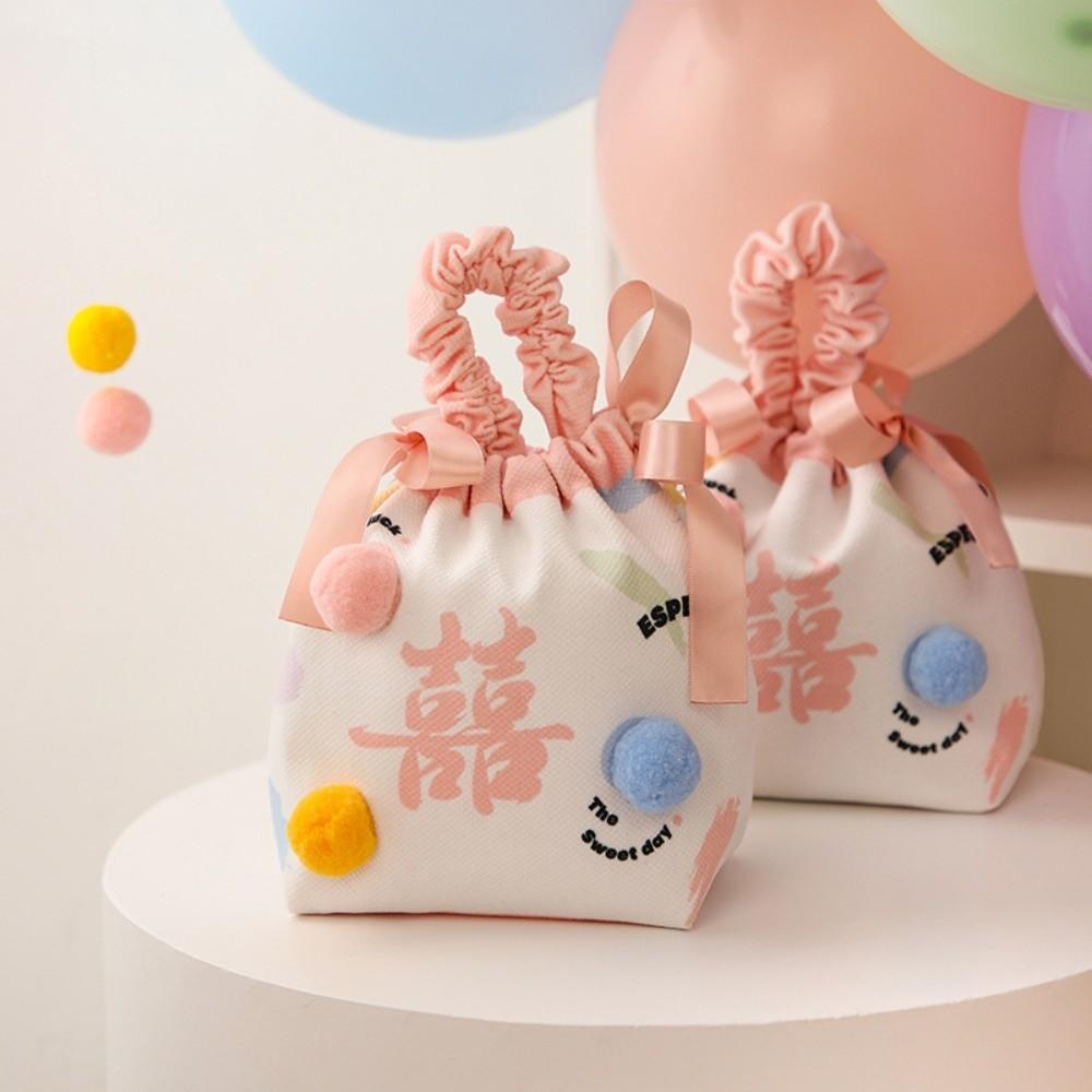 Flower Chinese Wedding Candy Bag Storage Wrist Hand Bag Portable Knot Wrist Bag Birthday Party