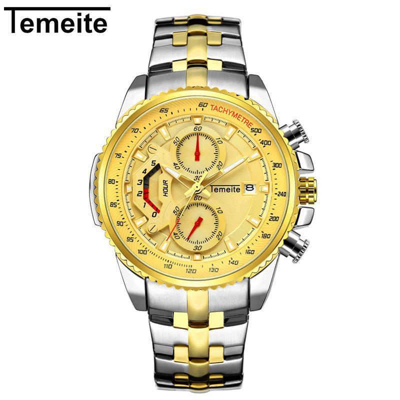 

Многофункциональные спортивные часы с тремя глазами и шестью контактами, модные водонепроницаемые кварцевые часы со стальным ремешком I