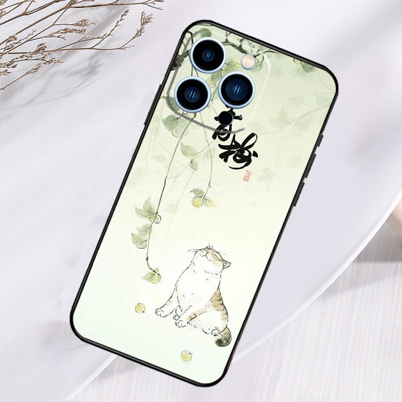 Japanese Cat Culture Aesthetic Art Phone Case For iPhone 17 Pro Max 15 14 13 12 11 16 Pro Max Plus 12 13 Mini 16e 17 Air Cover