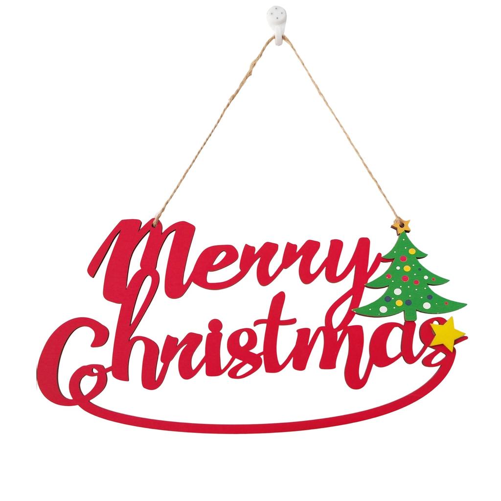 Christmas Home Wooden Pendant Scene Arrangement Atmosphere Hanging Decoration Door Hanging (Single Sided Printing)