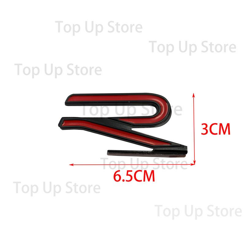 1ks 3D kovové logo R znak odznak nálepka na přední masku auta pro VW CC Rline Polo Golf MK8 Touareg Passat Magotan příslušenství