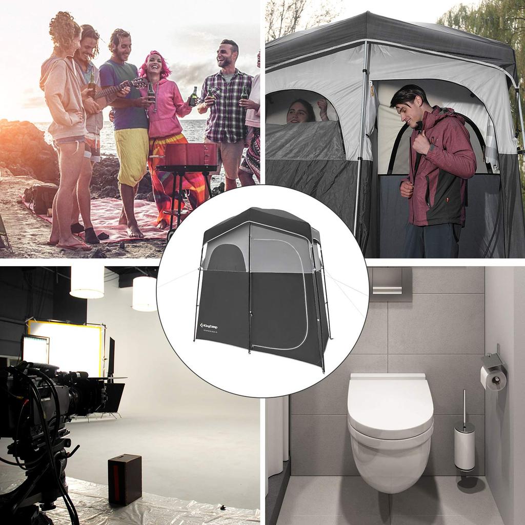 KingCamp Troca de banheiro de emergência Chuveiro simples Troca simples Praia Banheiro externo privativo Desastre Fácil de usar Conveniente Vem com uma bolsa de armazenamento