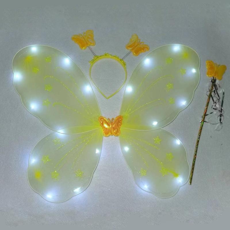 Scintillante Carina Sognante Fata Principessa Angelo Bacchetta Farfalle Ala Cerchietto Festa di Compleanno Halloween Cosplay Costume Accessorio